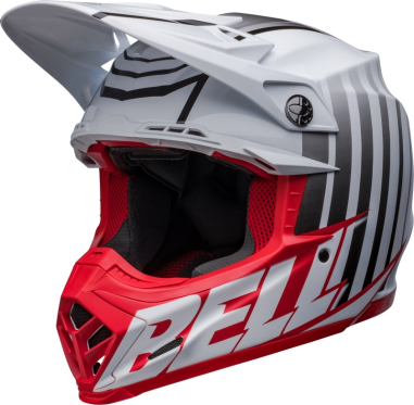 Casque BELL Moto-9s Flex Sprint - Mat/Brillant Blanc/Rouge