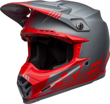 BELL Moto-9 Flex Helmet - Louver Matte Gray/Red