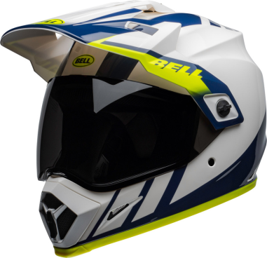 BELL MX-9 Adventure Mips Helmet - Dash Gloss White/Blue/Hi-Viz